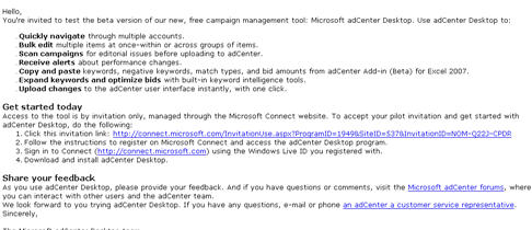 MSN Adcenter Desktop Application Beta